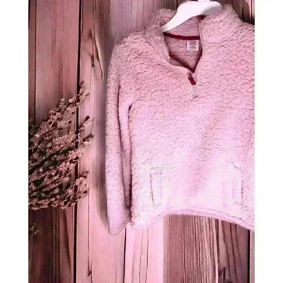 NWT Girls Super Soft, Light Pink, Sherpa Sweater Sz L10/12 Warm Hot Pink Zipper - Picture 5 of 6